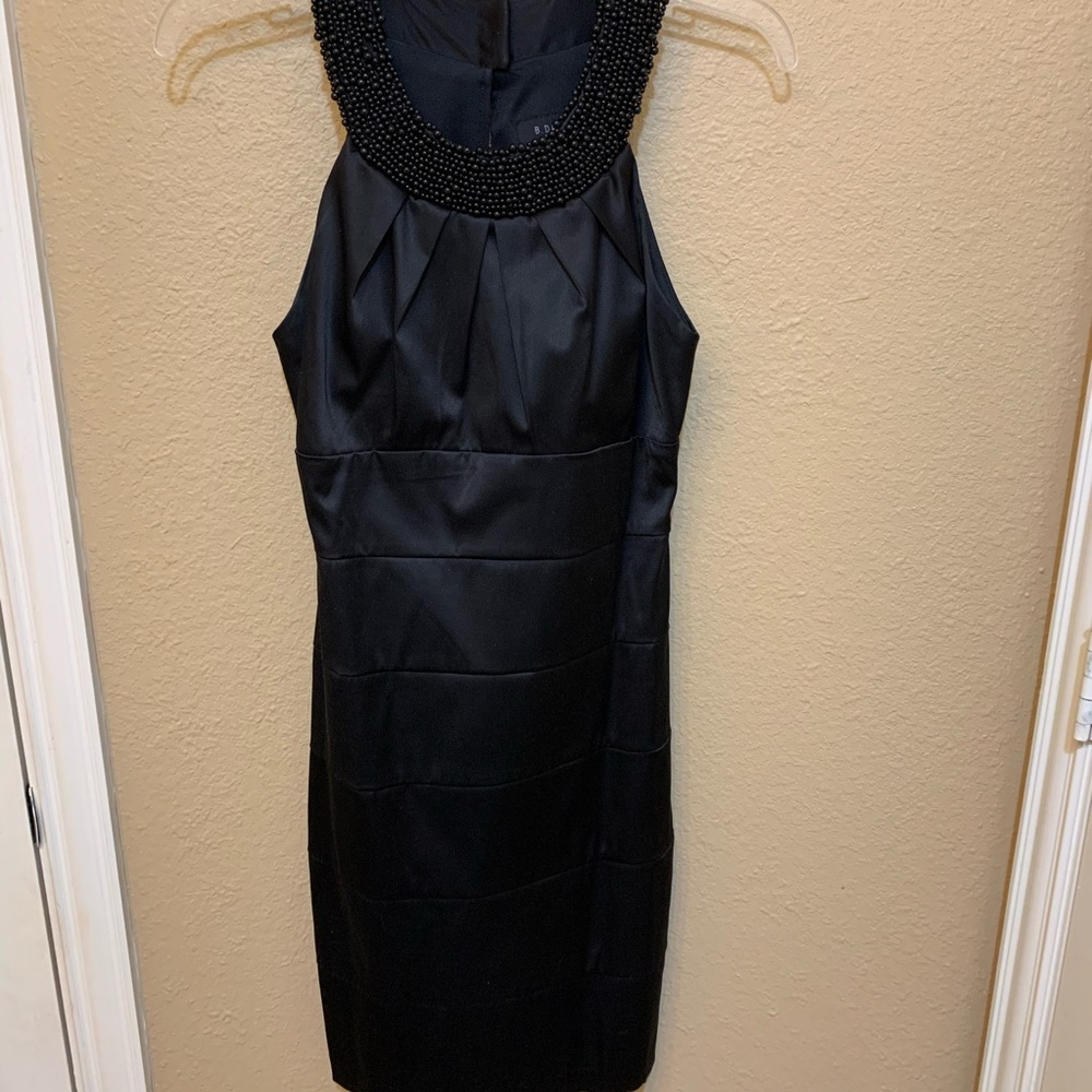 Black fitted dress with beading